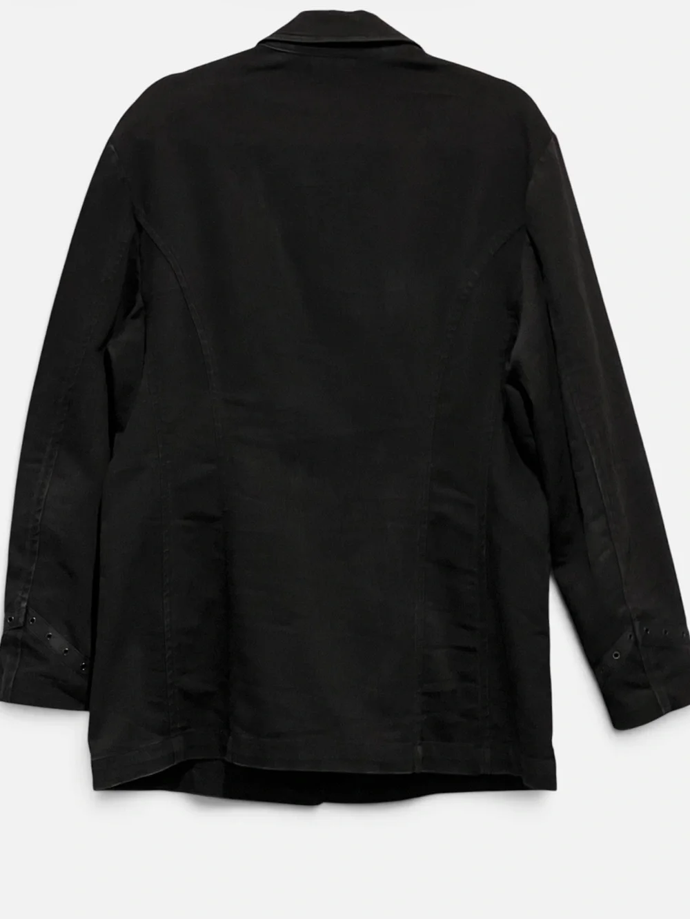 Royal Underground Men’s Black Cotton Blend Stretch Jean Blazer Jacket Size L